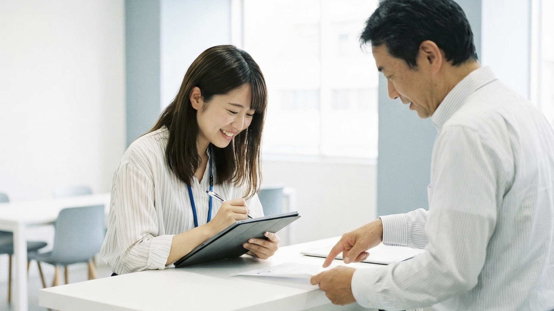 インターンシップで学びや成長を得ているイメージ