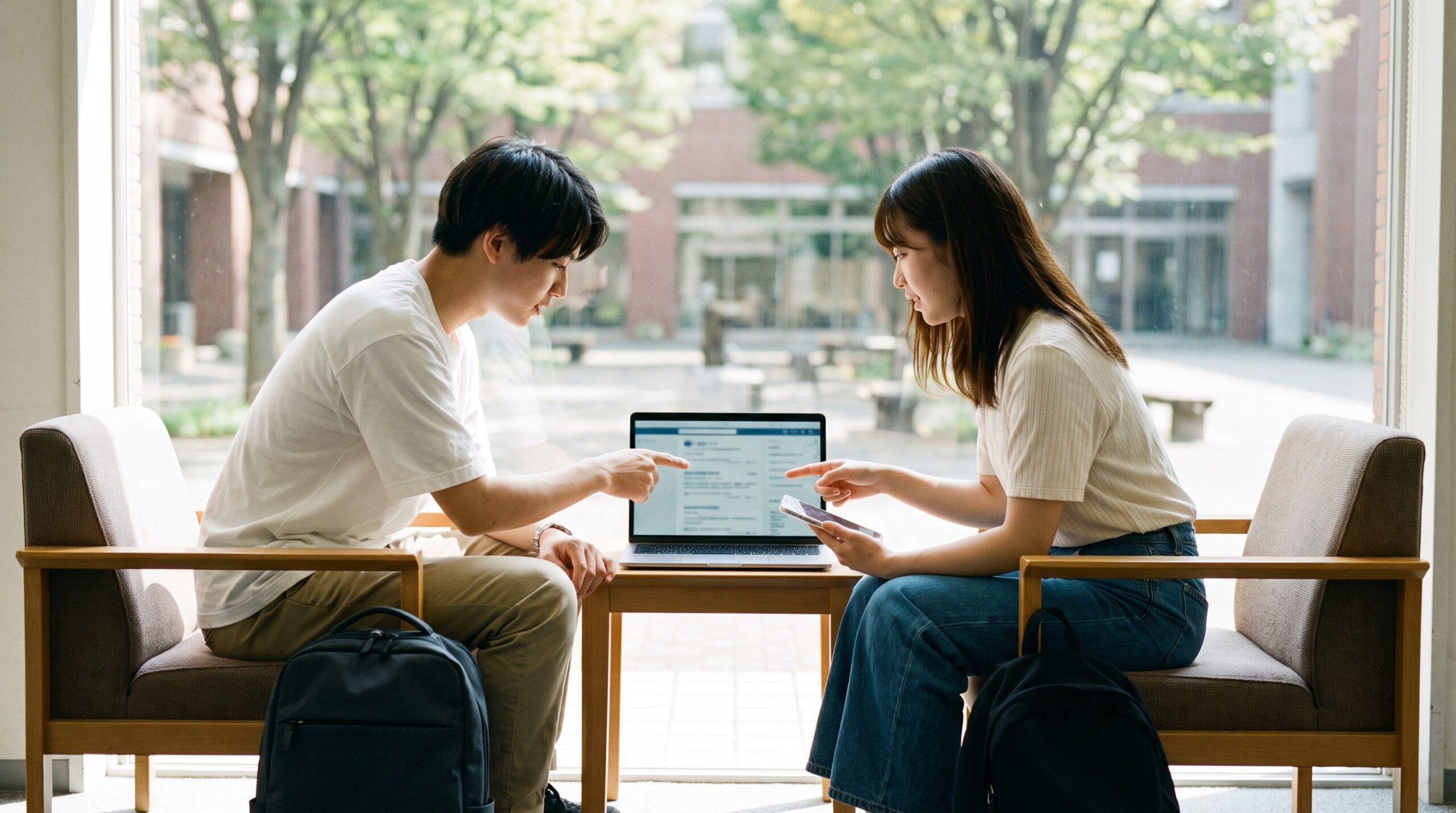 営業インターン求人を比較する学生