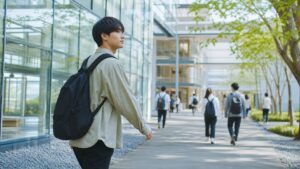 長期インターンで給料が出ないときにキャンパスを歩く学生
