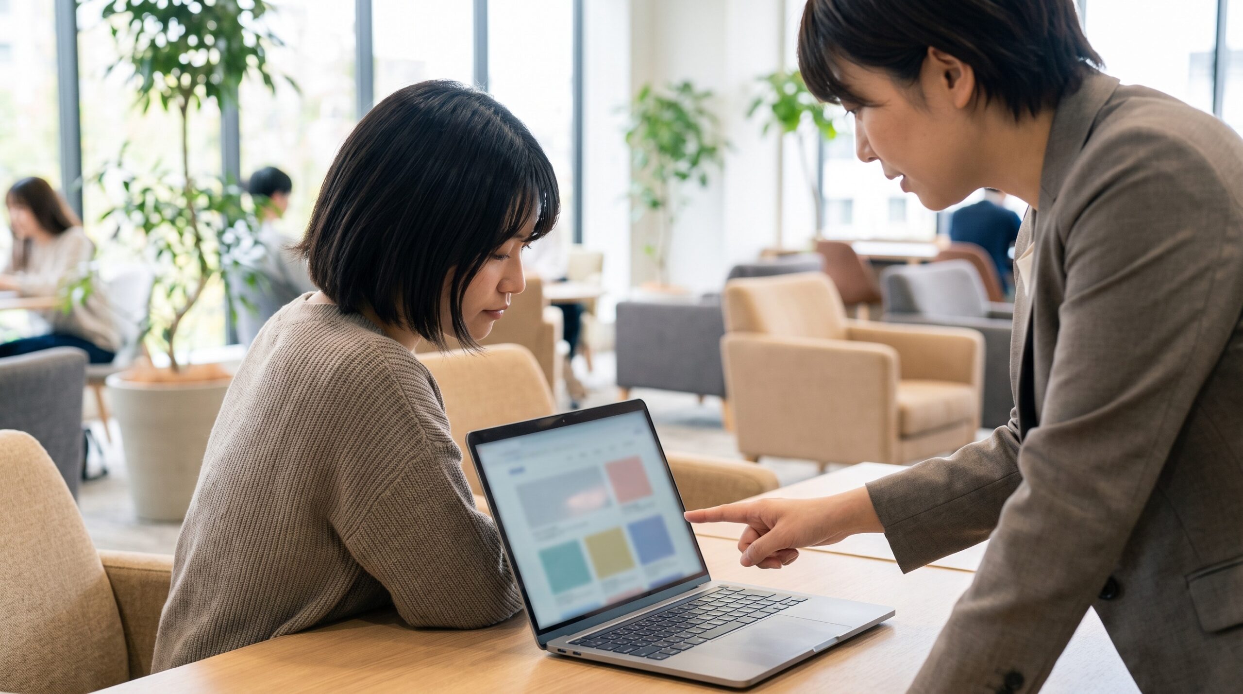 採用インターンの条件を相談しながら確認する学生